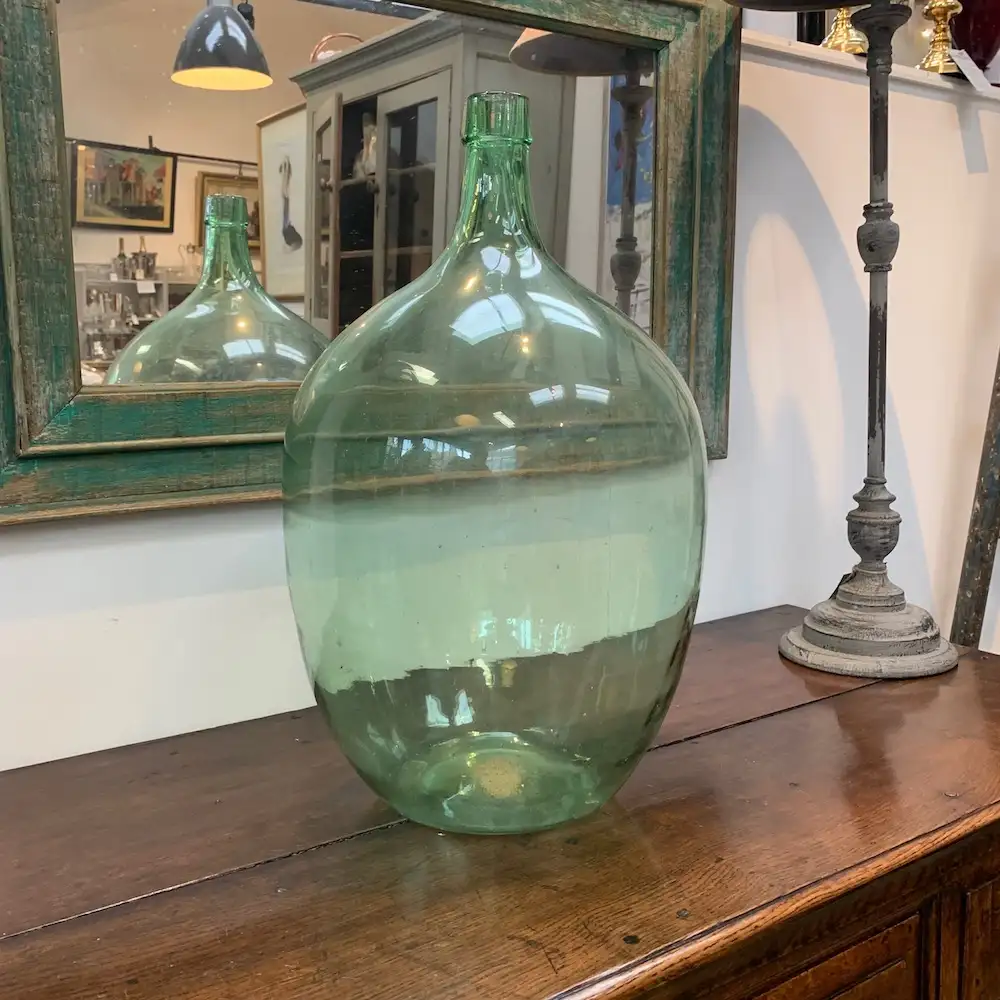 Large French Glass Bottle - Decorative Antiques