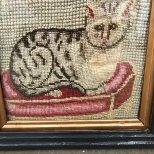 A Tapestry embroidery of a Cat