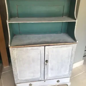 c1800 pine waterfall dresser bookcase