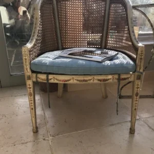 1940 Cane Arm Chair with Cushion